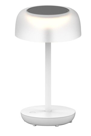 SYNERGY Tischleuchte SOLAR/Akku, outdoor IP54, Touch Switch dimmbar, transparent-weiss