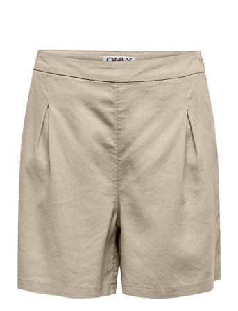 ONLY Onlcaro Hw Linen Bl Pleat Shorts Cc Pnt - Beige - S
