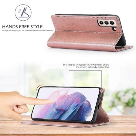 LC Stark Magnetisk Serie Läderplånbok Telefonskydd Skal Kompatibelt med Samsung Galaxy S21 FE-lingling}