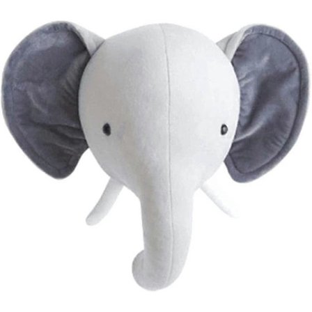Veggdekor for barnerom - Dyrehode - Veggdekor til barnerom - Elefant, hjort, bjørnehode (Elefant)