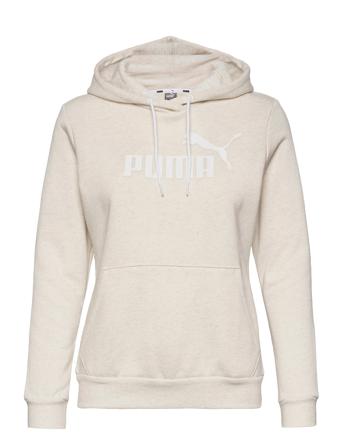 Ess Logo Hoodie Fl Huppari Valkoinen PUMA