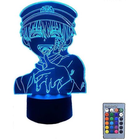 XYC 3D Illusion Anime Lampe - Toilet-bound Hanako-kun Natlamper Legetøj LED Natlys til Børneværelse Indretning 16 Farveskift med Fjernbetjening (LGL)
