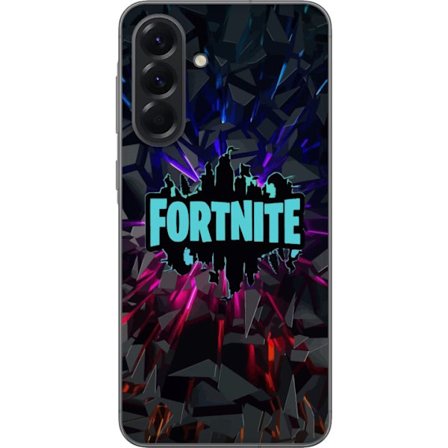 Kompatibel Mobilcover til Samsung Samsung Galaxy A56 Spilinspireret abstrakt logo design med eksplosive former, neonlys og dynamisk energi til moderne