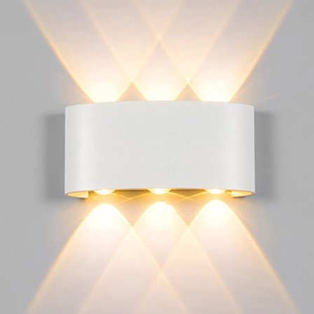 18W 6LEDs utendørs vegglampe, IP65 vanntett, moderne design