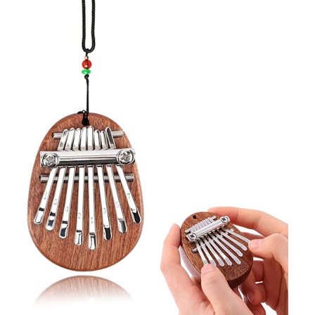 1 x Mini Kalimba (Tåreformet), 8-tangenters Kalimba, Bærbar Massiv Træ Tommelfingerklaver, Udsøgt Instrument til Børn, Begyndere og Musikelskere