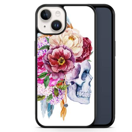 Bjornberry Skal iPhone 14 -Dödskalle Blommor