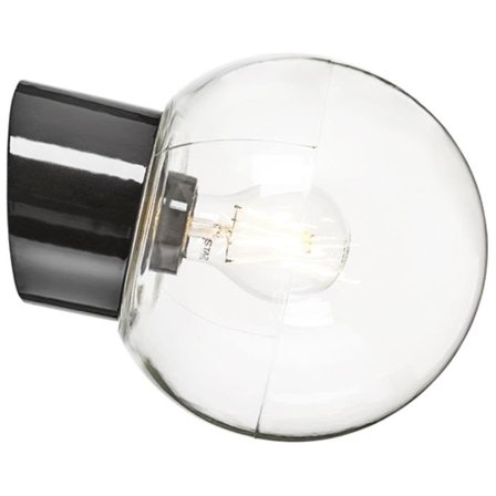 Ifö Electric 6045-510-16 Väggarmatur klar, sned, IP54 Svart, Belysning