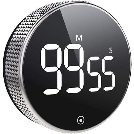 Digital Klokke Magnetisk Nedtelling Stor LED-Skjerm Nedtelling Kjøkken Fitness Svart