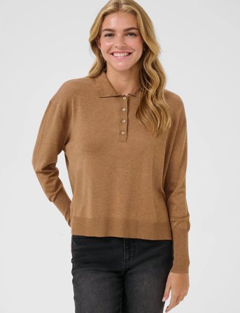 Kaffe Kalizza Polo Pullover - Brown - XS