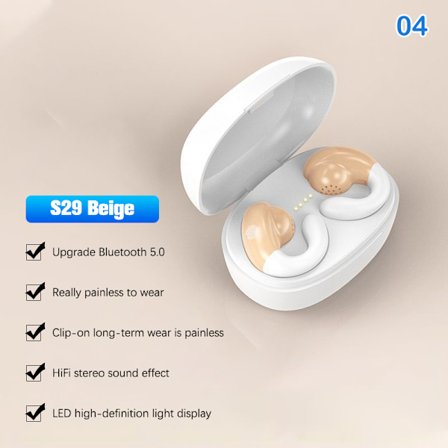 Öronklämma Benledning Bluetooth -hörlurar Trådlösa hörlurar 4(S29 Beige)