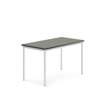 Tisch SONITUS, 1200x700x720 mm, Linoleum dunkelgrau, weiß