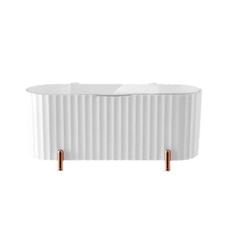 Valkoisten ihonhoitotuotteiden järjestäjä läpinäkyvällä lukolla ja pölytiiviillä osiolla - joustavat jakajat ja PP-PS-materiaali kosmetiikan 