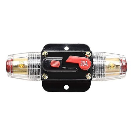 Automatisk kretsbryter tilbakestill sikring inverter sikringsholder inline sikringsboks 20 Amp tilbakestillbar kretsbryter