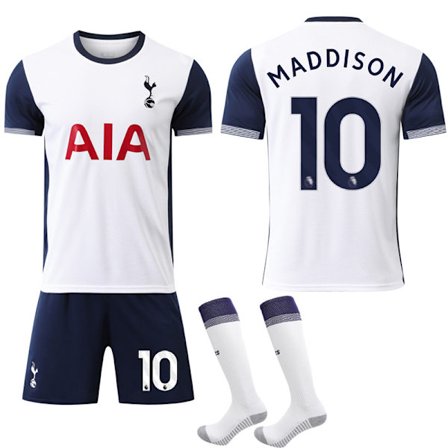 Store Black Friday Tilbud! 2024-2025 Tottenham Hotspur Børnetrøje til Børn og Voksne, Hjemmebanetrøje, Nr. 10 MADDISON