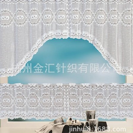 Vita spetsgardiner kaffegardiner halv gardinuppsättning övre och nedre små gardiner spets färdiga gardiner