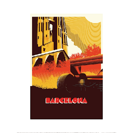 Zoom Barcelona Formula 1 Poster 80cm x 60cm Gul/Röd