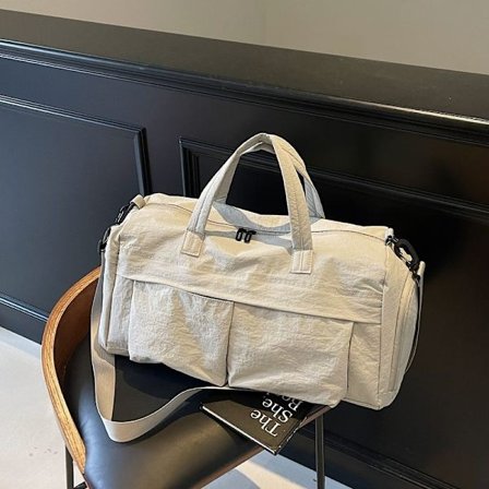 Sports Gym Bag For Travel Duffel Bag, Med Skokammer, Weekend Holiday Carry (Grå)