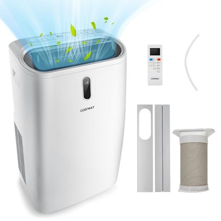 5 in 1 Mobile Ilmastointilaite 16000 BTU Jäähdytys & Tuuletin & Kuivaus ja lämmitys Ilmankuivain 16°C-32°C 44,5 x 39 x 77 cm Valkoinen