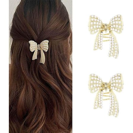 Perlehårspenner 2 stk Sklisikre Hårspenner Sommerfugl Hårspenne, ZQKLA