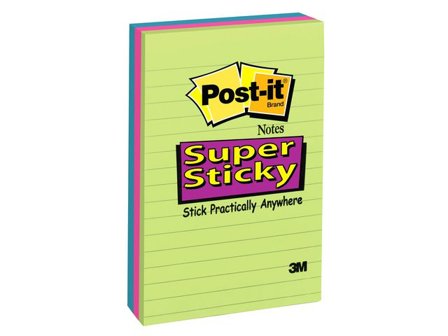 Post-it Notes SS linjerade 102x152mm Rainbow - Lyreco - Kontorsmaterial - Notes och Post-It - Notes - Extra sticky