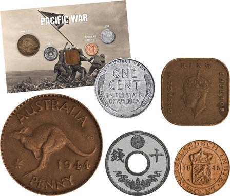 Stillehavskrigen 1941-1945: Historiske mønter - 5mønter - Ucikuleret