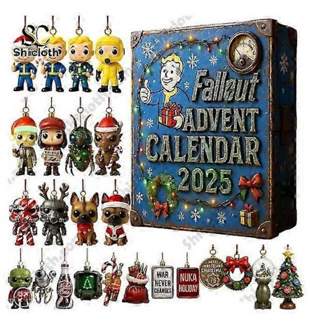Fallout-tema Adventskalender Blindboks med unike akryl juletrepynt