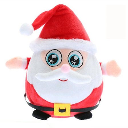 Aktivt bevægeligt plyslegetøj til kæledyr, interaktiv hoppebold med lyd og elektronisk hundelegetøj, 100% ny [DB] Julemand Santa Claus