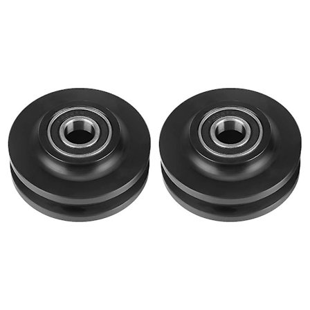 Skydedørsrulle, Sæt af 2 Nylonruller med Riller, Skyderulle Lågedør Hjul Skabskabskaster