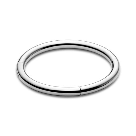 8 mm Silver-Tone Titanium Piercing Ring for Men - Lip piercing jewellery
