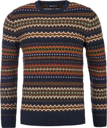 Barbour M's Case Fairisle Crew Navy Marl - Barbour