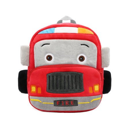 IC Barn ryggsekk barnehage matern veske barnehage veske Liten søt tegneserie skoleveske for baby gutt 1-3 år gammel, brannbil