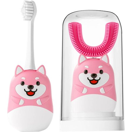 1 Pakk Elektrisk Tannbørste for Barn, U-Formet Tannbørste for Småbarn, R