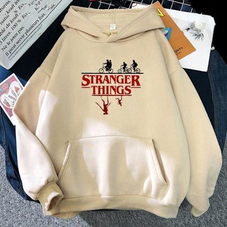 Stranger Things Hettegenser | Trykket Genser | Uformell Unisex-bekledning for Fans *S*khak khak S