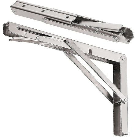 12" Fällbara Hyllkonsoler Max. Belastning 50 kg, Rostfritt Stål Tungt Väggmonterat Hyllkonsol