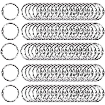 100 kpl metalliset kirjan sidontarenkaat Avoin ympyrä DIY avaus
