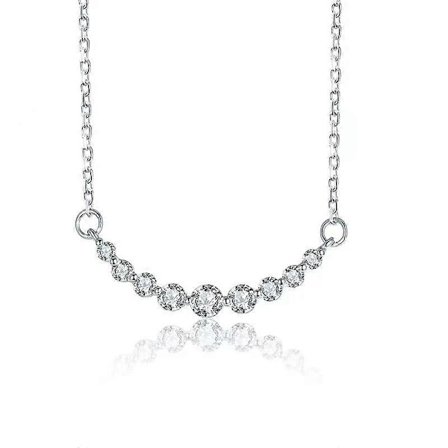 Sølvbelagt Dame Smykke Unik Rund Cubic Zircon Halskæde Vedhæng