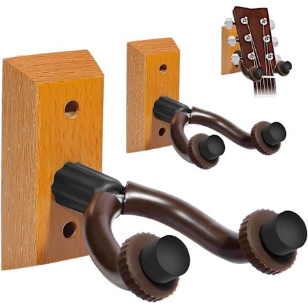 2-pack Gitarr Väggfäste Krokar, Valnöt Trä Gitarrställ (2-pack)
