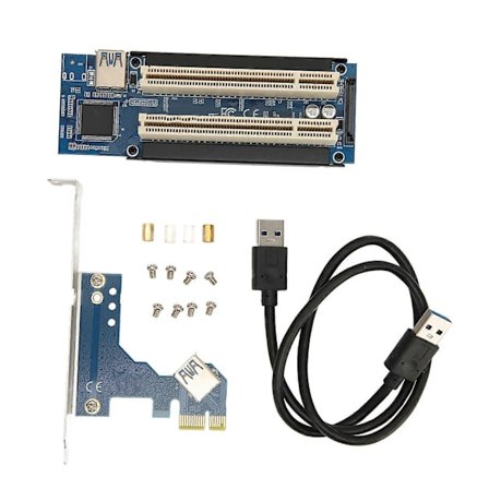 PCIE Express X1 - Dual PCI -lisäkortti 6 Gbps Plug and Play Laaja Soveltuvuus PCIE-lisäkortti sinisellä LEDillä Windows PCIE - Dual PCI ASM1083 Maste 