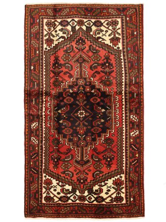 Anudada A Mano Hamadan Alfombra 105X190 De Lana Negro/Rojo Oscuro Pequeño
