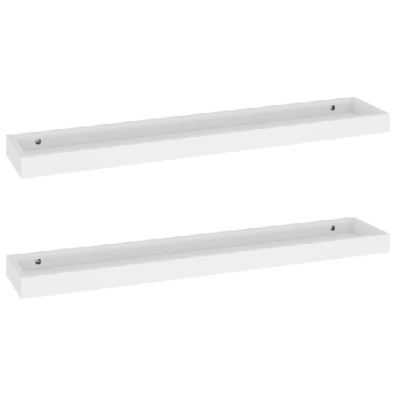 Vidaxl Vägghyllor Med Kant 2 St Vit 80x15x4 Cm Mdf Vit