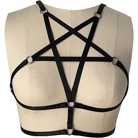 2 stk Sexy Kvinne Sele Halter Pentagram Kropp Sele BH Bur