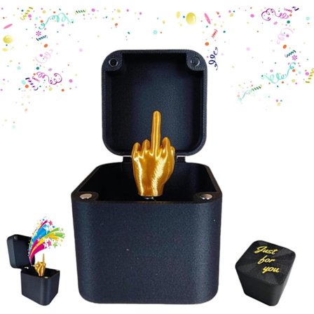 Langefinger i en æske, Æske med langefingre, Langefinger overraskelsesgave, Sjov gave med fremspringende hånd til voksne, til kontoret (1 stk) {YD}