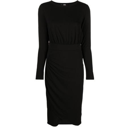 Karl Lagerfeld Midi Kjole Sort, Dame