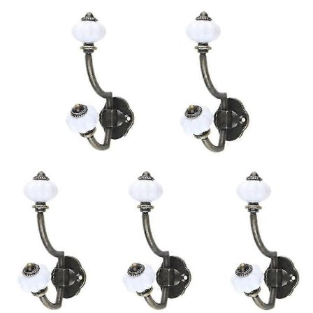 Retro Bronze Keramiske Knager, Pakke med 5 Vægknager i Pastoral Stil XWT