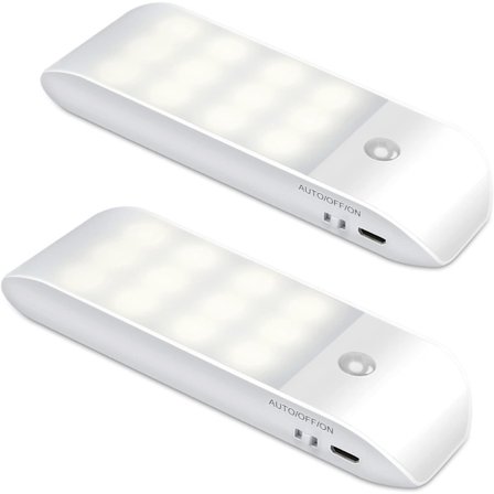 Automatisk LED-nattlampa [2-pack], 12 LED USB-laddningsbar Cl