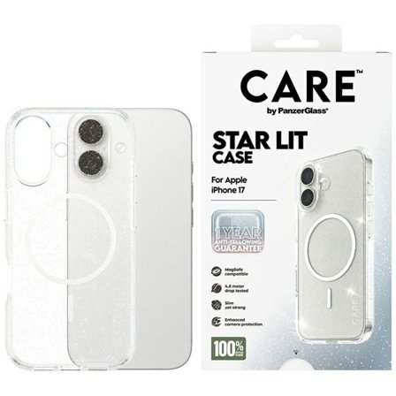 CARE by PanzerGlass Lippulaiva Urban Explorer Case w/ White MagSafe for iPhone 17 - Clear Glitter