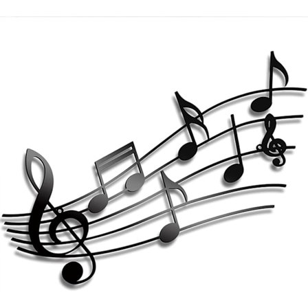 Metallimusiikki Seinäkoriste, Metalliseinäveistos, Musiikkilehti Musiikki W