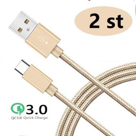 2 St Super Kvalitet 3 M Usb-c Guld Ljusblå