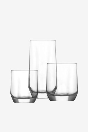 Hermia - Sett med glass Dias (18 deler) - Transparent - Drinkglass & shotglass - Fra Homeroom