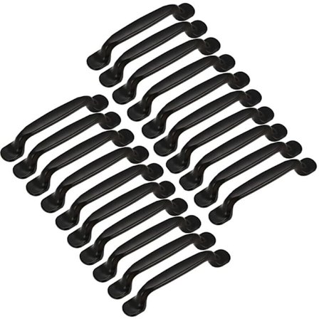 20x Skåphandtag Köksskåp Skåplucka Lådhandtag Möbel Låda Dentx 128mm, Svart Aluminium